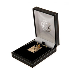 Leicester City FC Gold Plated Dog Tag & Chain  - Official Merchandise Gifts