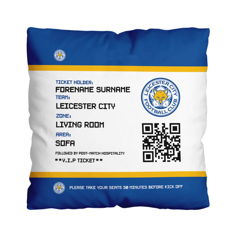 Leicester City Personalised Cushion - Fans Ticket (18")