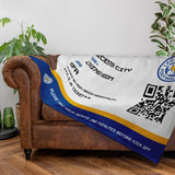 Leicester City Personalised Fleece Blanket (Fans Ticket Design)