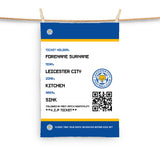 Leicester City Tea Towel - Personalised (Fans Ticket Design)