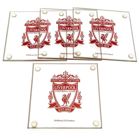 Liverpool FC 4pk Glass Coaster Set  - Official Merchandise Gifts