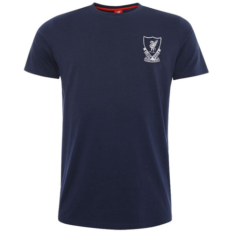 Liverpool FC 88-89 Crest T Shirt Mens Navy L  - Official Merchandise Gifts