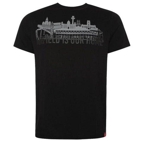 Liverpool FC Anfield Skyline T Shirt Mens Black S  - Official Merchandise Gifts