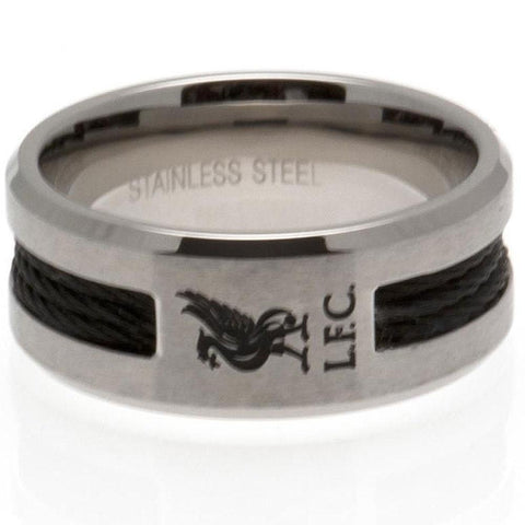 Liverpool FC Black Inlay Ring Large  - Official Merchandise Gifts