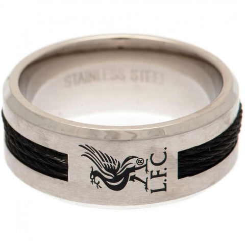 Liverpool FC Black Inlay Ring Medium  - Official Merchandise Gifts