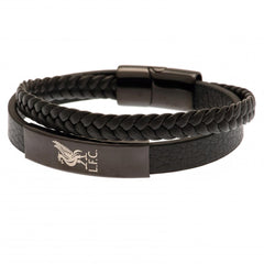 Liverpool FC Black IP Leather Bracelet  - Official Merchandise Gifts