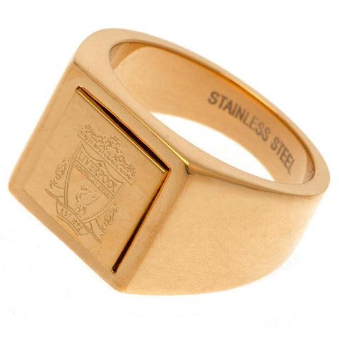 Liverpool FC Gold Plated Signet Ring Large  - Official Merchandise Gifts