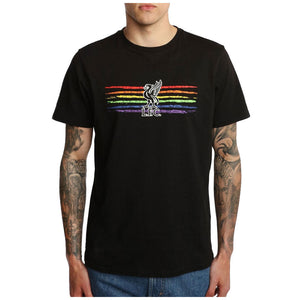 Liverpool FC Liverbird Pride T Shirt Mens Black Small