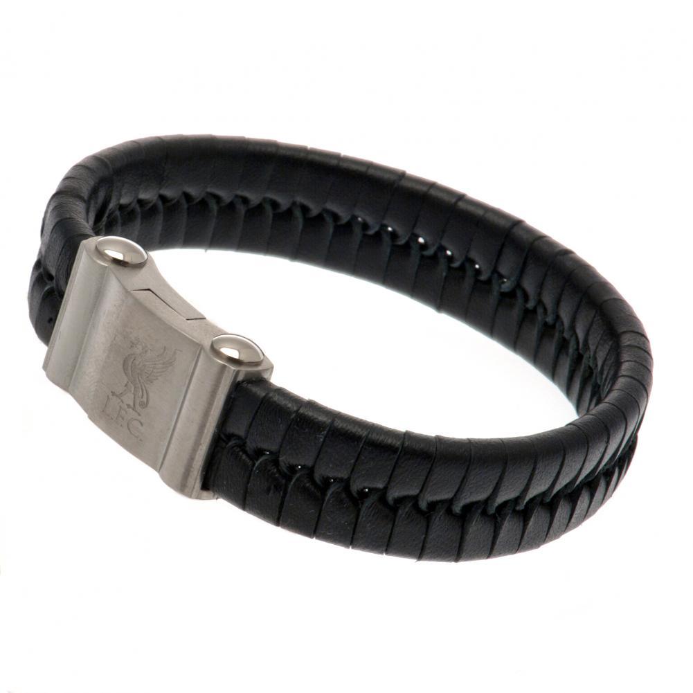 Liverpool FC Single Plait Leather Bracelet  - Official Merchandise Gifts