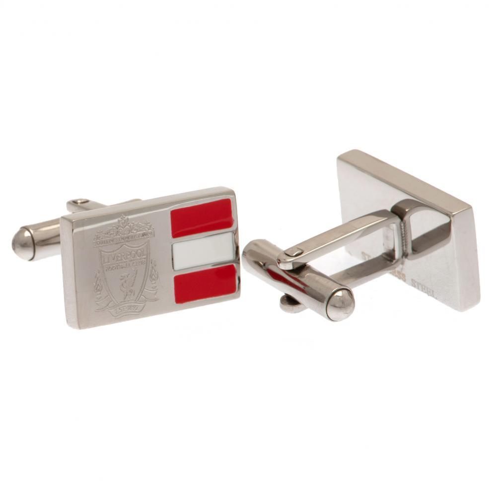 Liverpool FC Stainless Steel Stripe Cufflinks  - Official Merchandise Gifts