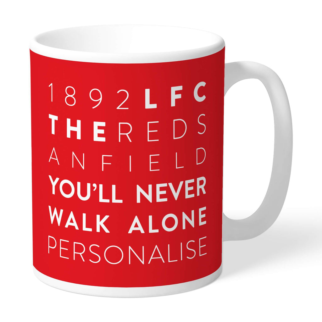 Personalised Liverpool FC Word Collage Mug