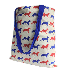 Lrg Tote Bag Reversible - Fox - Blue