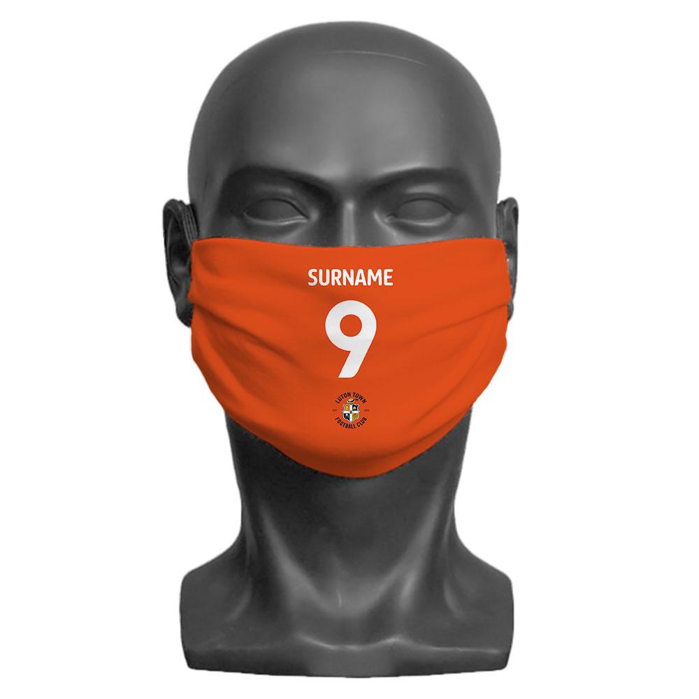 Luton Town FC Back of Shirt Personalised Face Mask