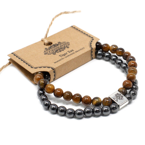 Magnetic Gemstone Bracelet - Tiger Eye