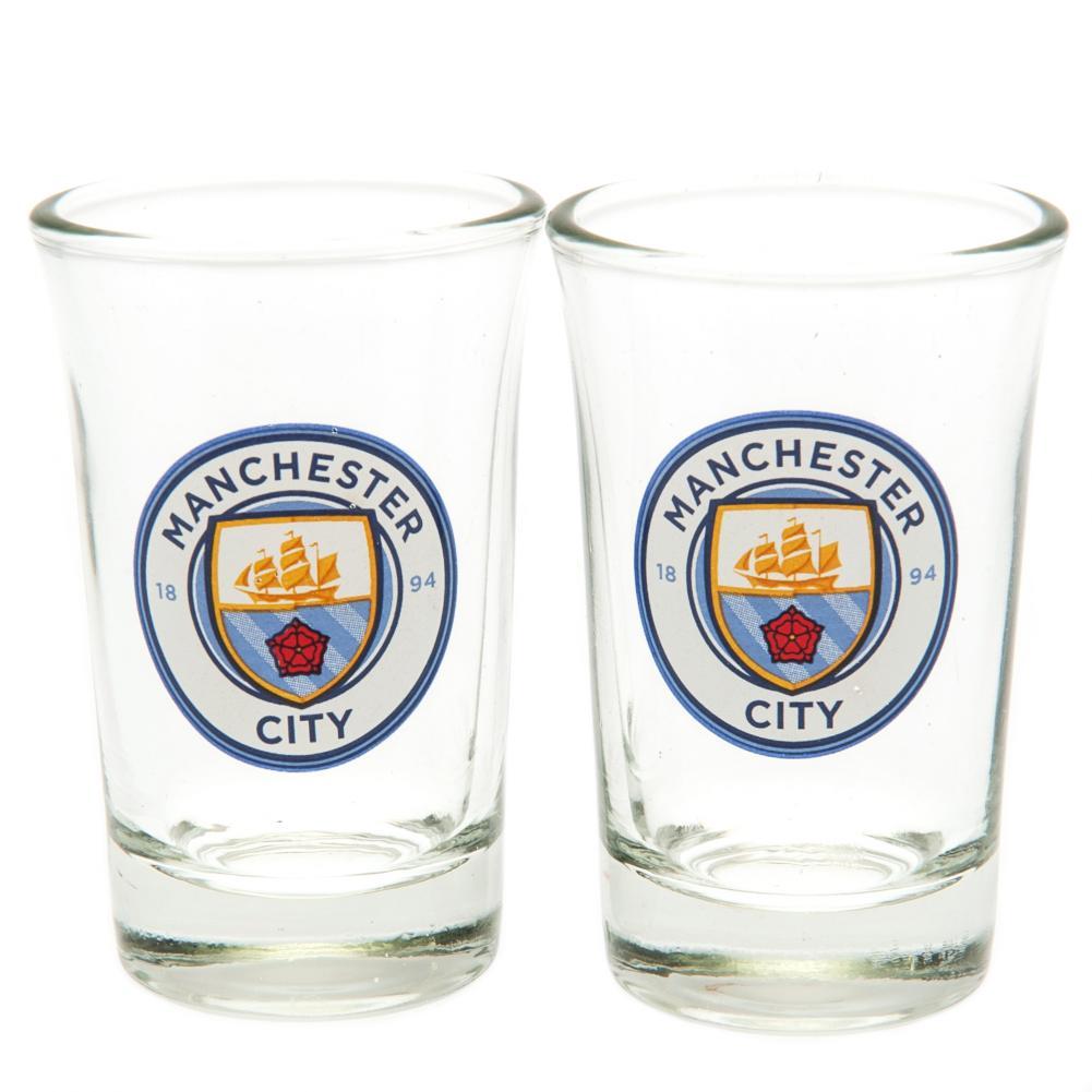 Manchester City FC 2pk Shot Glass Set  - Official Merchandise Gifts