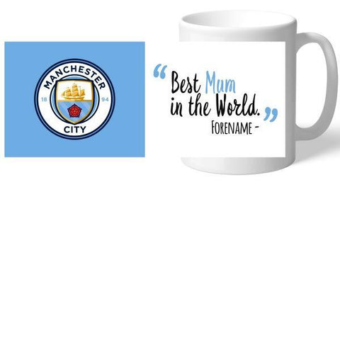 Personalised Manchester City FC Best Mum In The World Mug