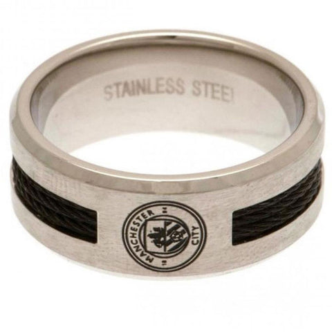 Manchester City FC Black Inlay Ring Small  - Official Merchandise Gifts
