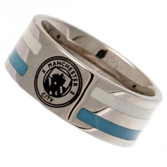 Manchester City FC Colour Stripe Ring Medium  - Official Merchandise Gifts