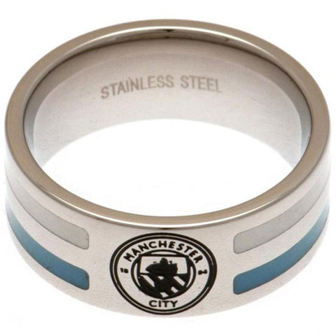Manchester City FC Colour Stripe Ring Small  - Official Merchandise Gifts