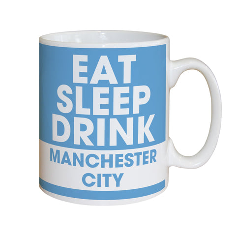 Personalised Manchester City FC Eat Sleep Drink Mug