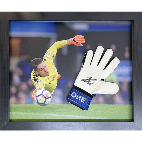 Manchester City FC Ederson Signed Glove (Framed)  - Official Merchandise Gifts