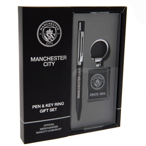 Manchester City FC Pen & Keyring Set  - Official Merchandise Gifts