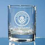 Personalised Manchester City FC Whisky Tumbler Glass