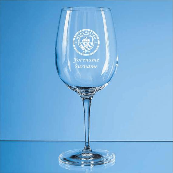 Personalised Manchester City FC Wine Glass