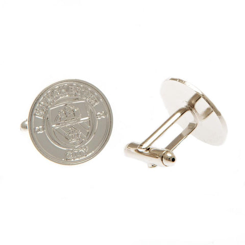 Manchester City FC Silver Plated Formed Cufflinks  - Official Merchandise Gifts