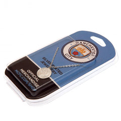 Manchester City FC Silver Plated Pendant & Chain  - Official Merchandise Gifts