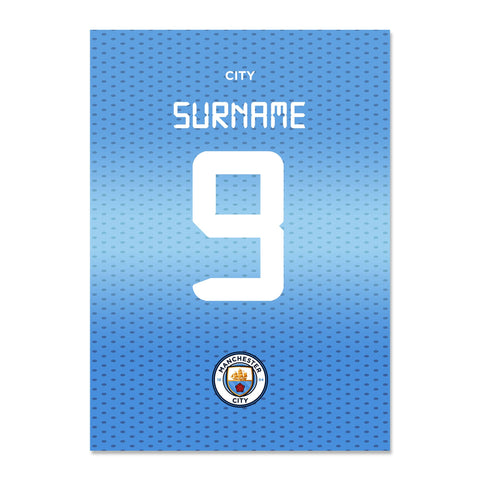 Manchester City Personalised A4 Aluminium Print