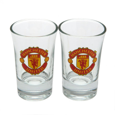 Manchester United FC 2pk Shot Glass Set  - Official Merchandise Gifts