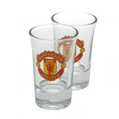Manchester United FC 2pk Shot Glass Set  - Official Merchandise Gifts