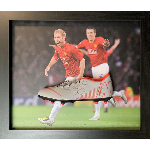 Manchester United FC Scholes Signed Boot (Framed)  - Official Merchandise Gifts