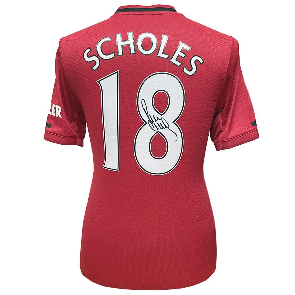Manchester United FC Scholes Signed Shirt  - Official Merchandise Gifts
