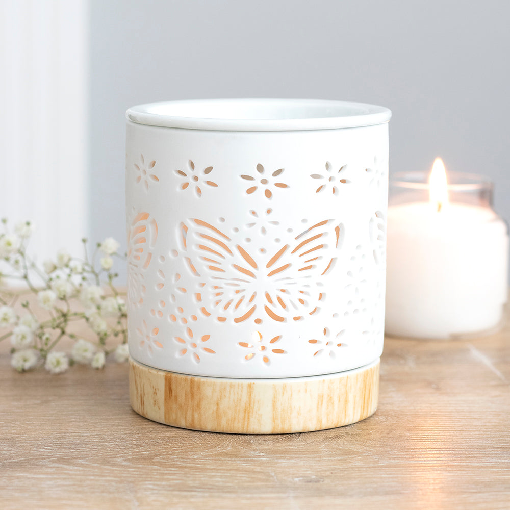 Matte Ceramic Butterfly Oil Burner