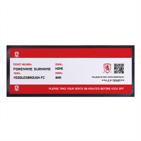 Middlesbrough FC Bar Runner (Personalised Fans Ticket Design)