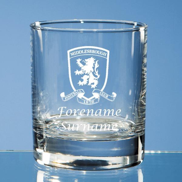 Personalised Middlesbrough FC Whisky Tumbler Glass