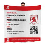 Middlesbrough FC Personalised Fleece Blanket (Fans Ticket Design)