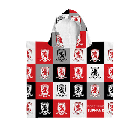 Middlesbrough FC Personalised Kids' Hooded Towel - Chequered
