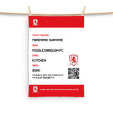 Middlesbrough FC Tea Towel - Personalised (Fans Ticket Design)