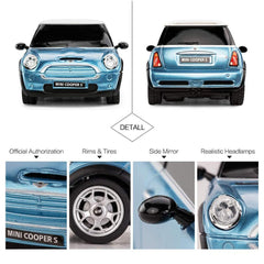 Mini Cooper S Radio Controlled Car 1:24 Scale Blue  - Official Merchandise Gifts
