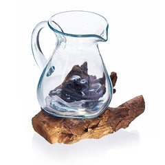 Molten Glass on Wood- Water Jug