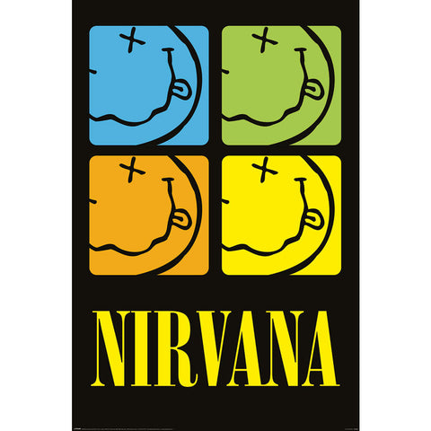 Nirvana Poster Smiley Squares 260  - Official Merchandise Gifts