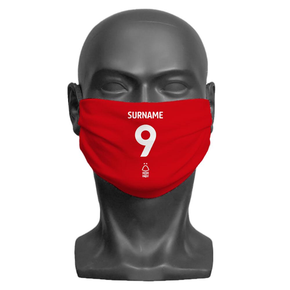 Nottingham Forest FC Back of Shirt Personalised Face Mask