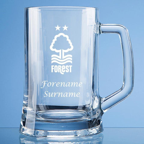 Personalised Nottingham Forest Large Tankard Glass