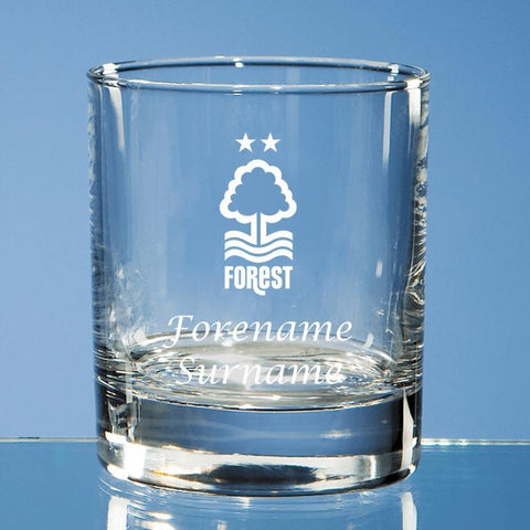 Personalised Nottingham Forest FC Whisky Tumbler Glass