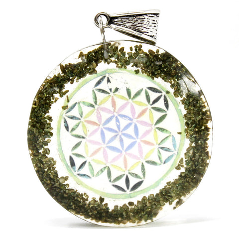 Orgonite Power Pendant - Greenstone Mandala