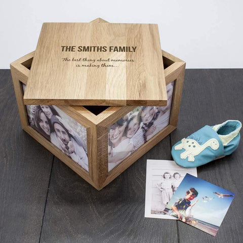 Our Family Oak Photo Memory Keepsake Box - Official Merchandise Gifts