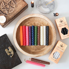 Pack of 6 Orange Beeswax Spell Candles